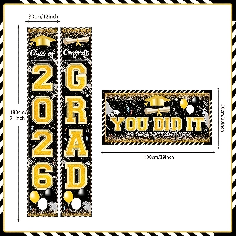 Party Banner Gold - Bannières de remise de diplôme 2D