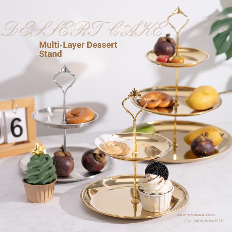 Cupcake Stand Tier - Support à gâteau 2/3 niveaux Or