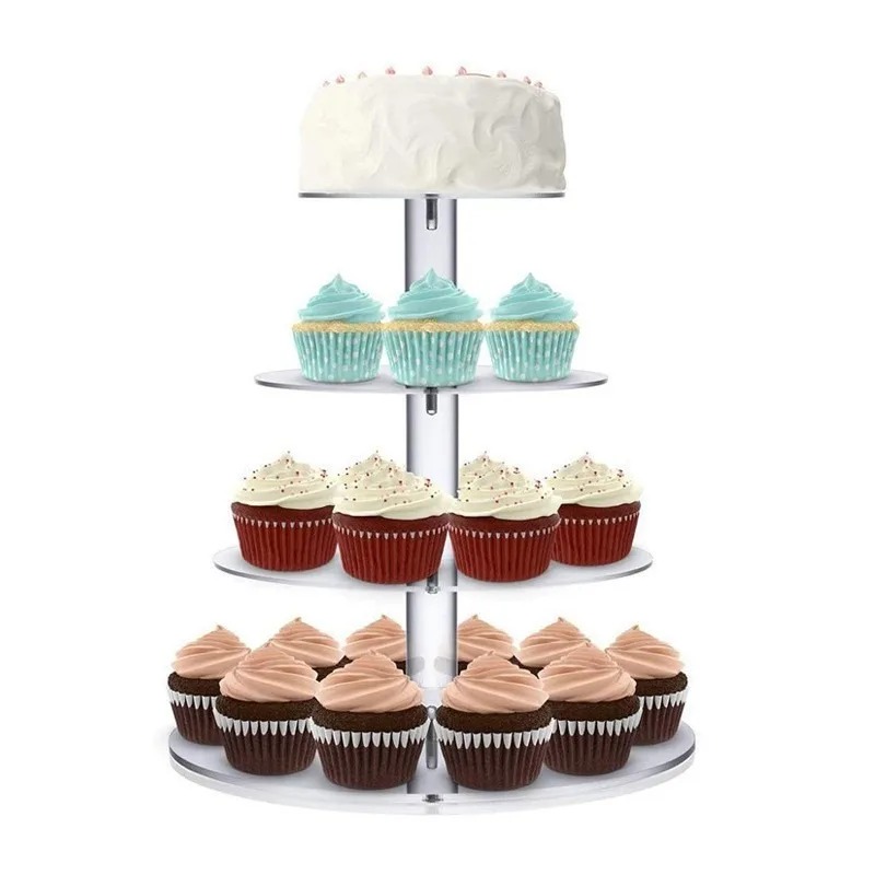Cupcake Stand Tier - Porte-cupcake en acrylique transparent à 3