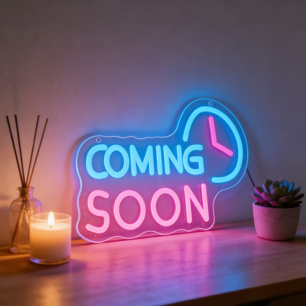 Event Launch Party - Prochainement : Enseigne néon LED rechargeable