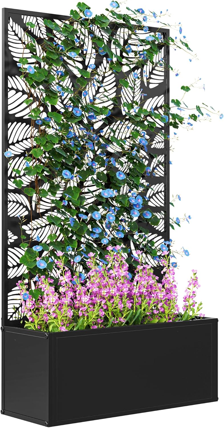 Flower Wall Panel - Bac à fleurs surélevé en métal