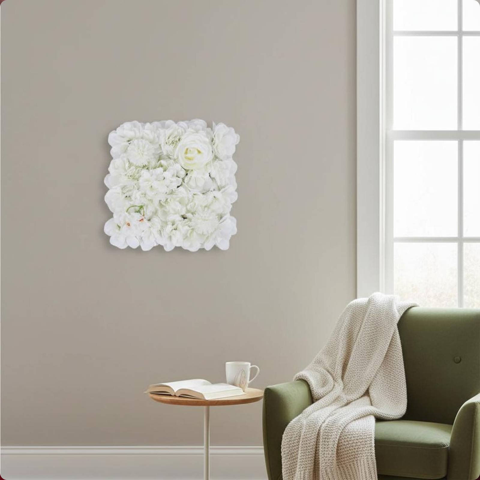 Panneau mural de fleurs artifi - Flower Wall Panel avis et prix