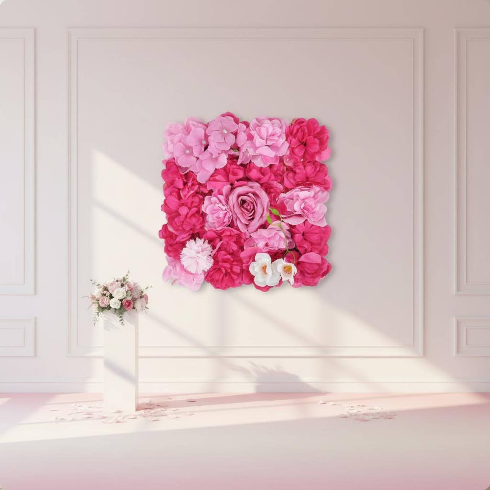 Panneau mural de fleurs artifi - Flower Wall Panel avis et prix