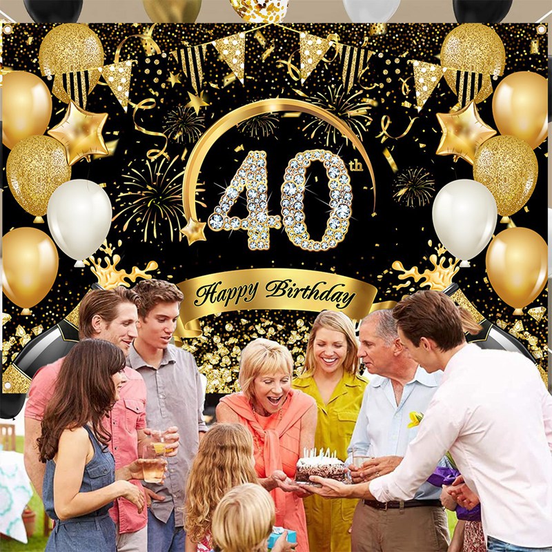 Bannières joyeux 30e 40e 50e a - Party Banner Gold avis et prix