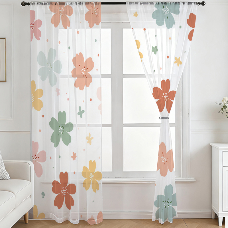 Lot de 2 rideaux transparents  - Flower Wall Panel avis et prix