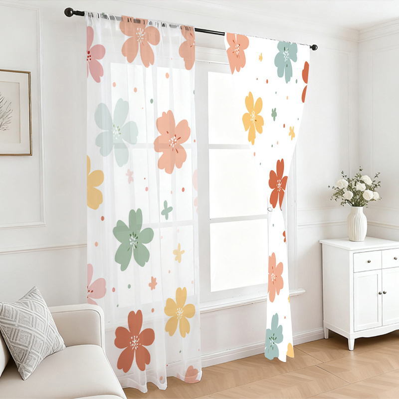 Lot de 2 rideaux transparents  - Flower Wall Panel avis et prix