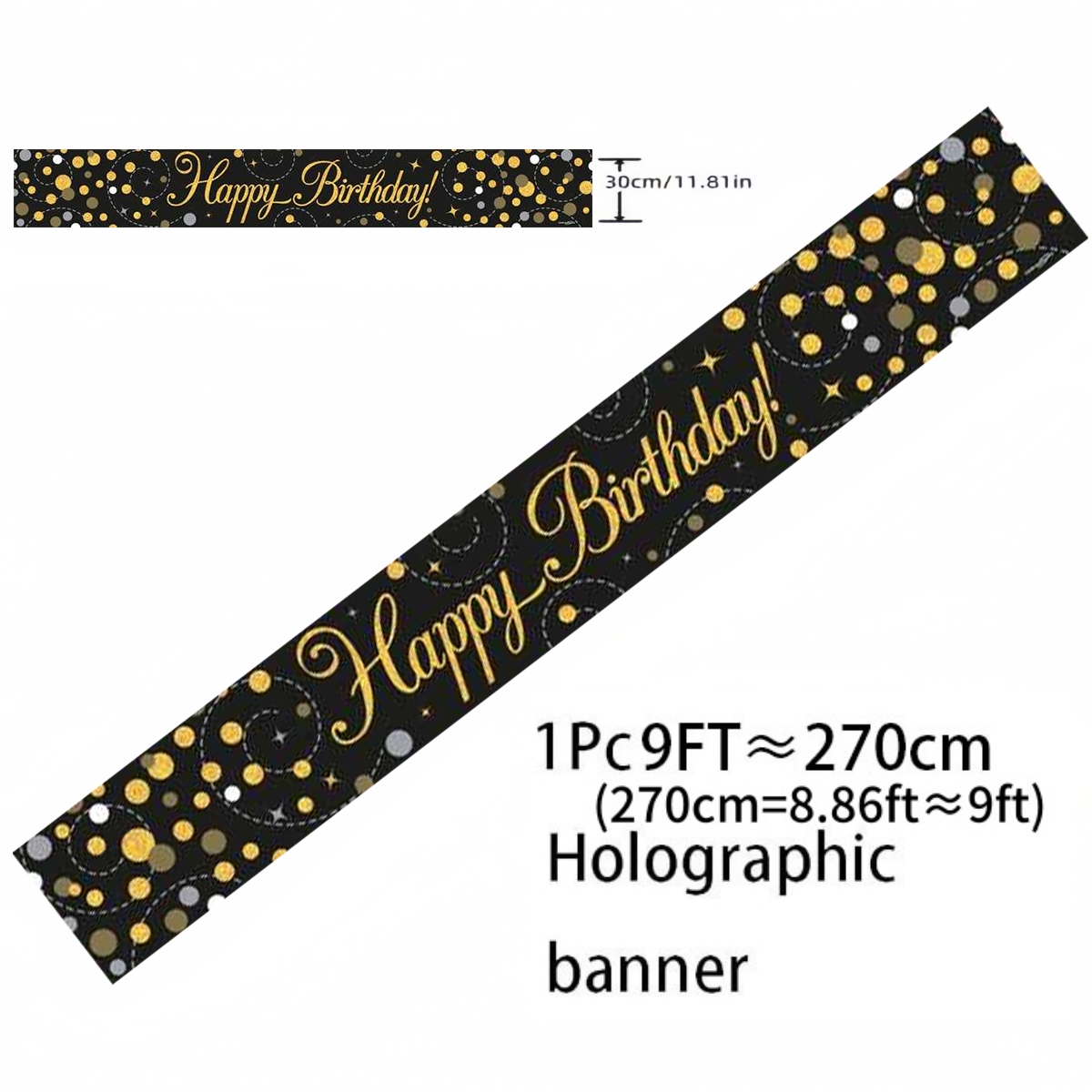 Bannière d'anniversaire hologr - Party Banner Gold avis et prix